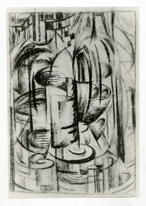 Composição Futurista, c.1914-16 (carvão sobre papel)